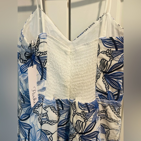 NWT! PARKER 'Jacquel' ~ White & Blue Floral Pleated A-Line
Party Dress, Sz Small - Picture 4 of 14